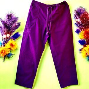 Scrubstar Scrub Pants Color Wine Straight Leg Womens Medium New *Altered*